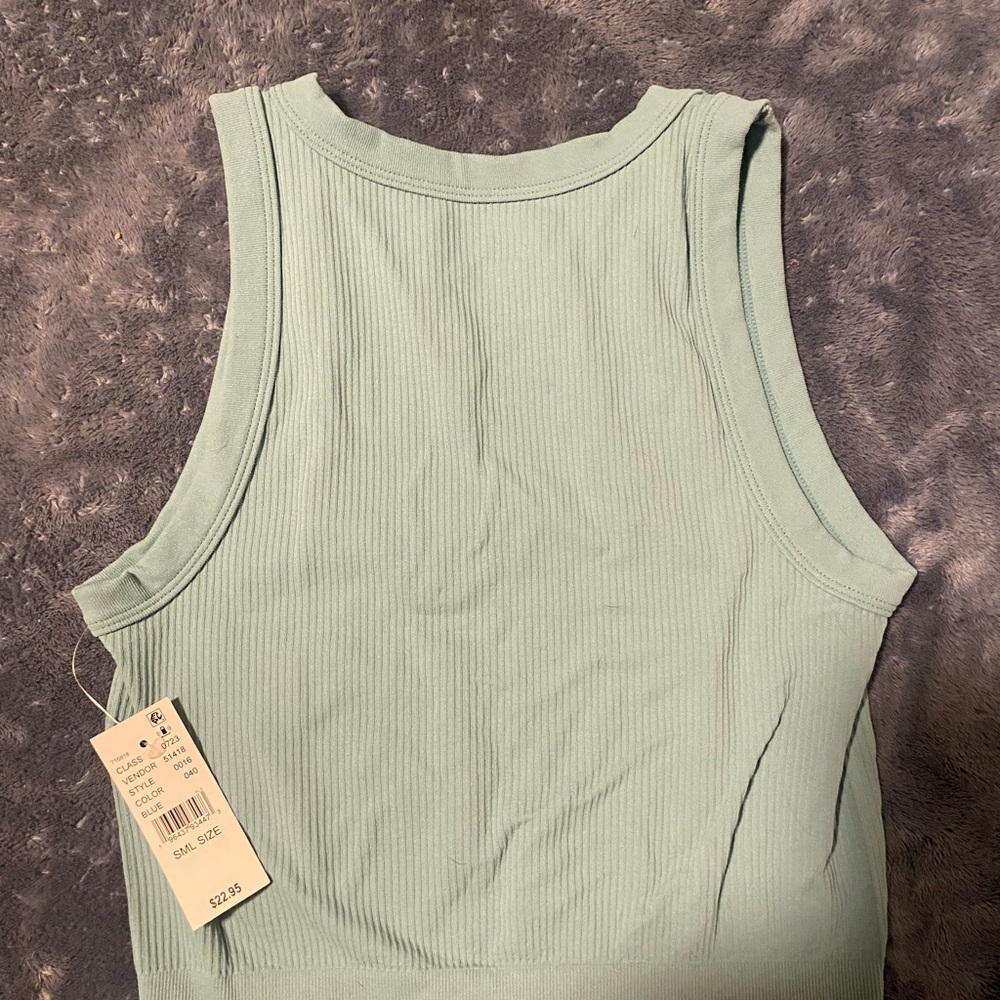 PacSun Green Ribbed Tank Top with Sleeveless Design